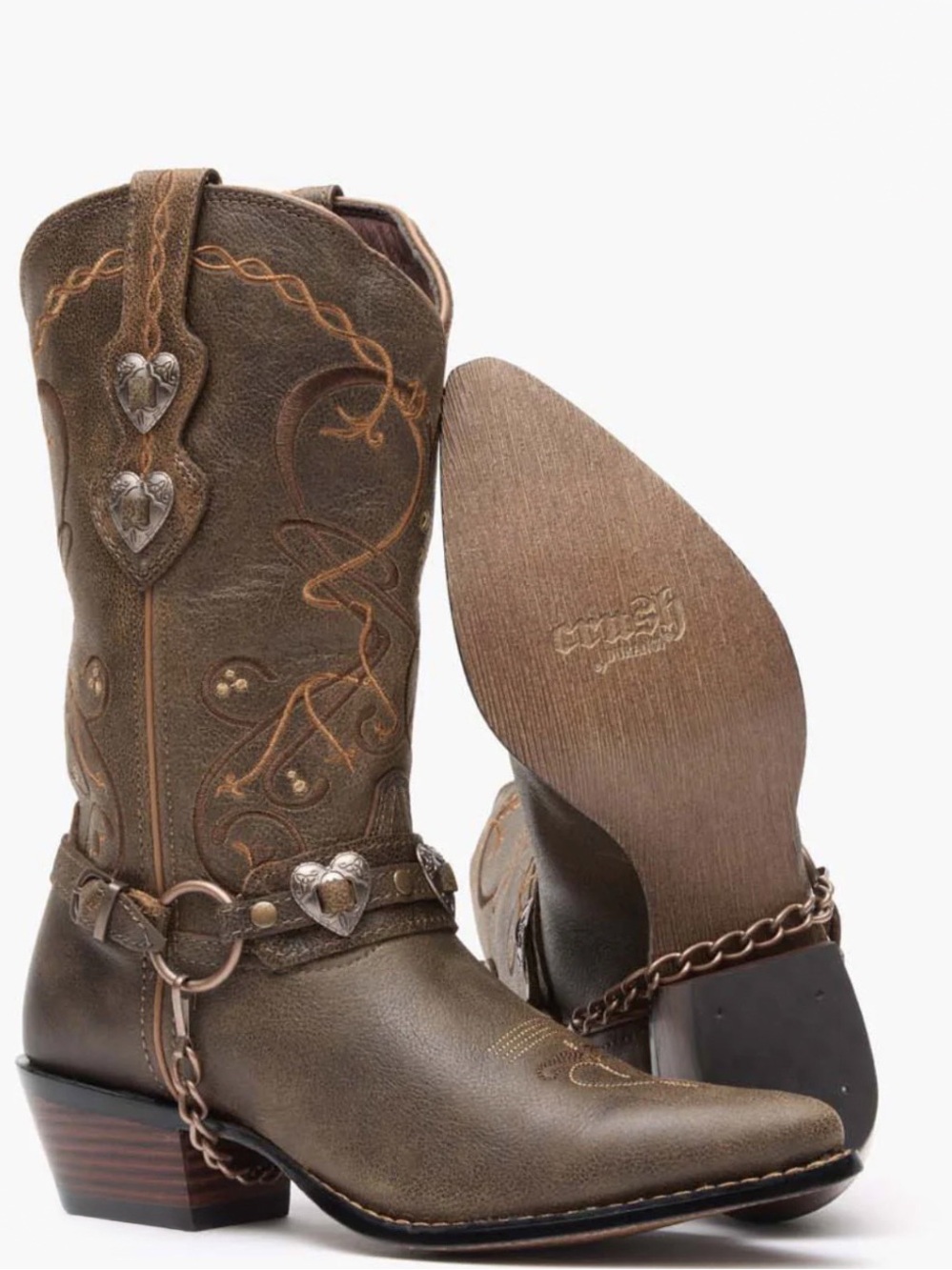 Durango Crush Heartbreaker Brown Leather Western Cowboy Boots